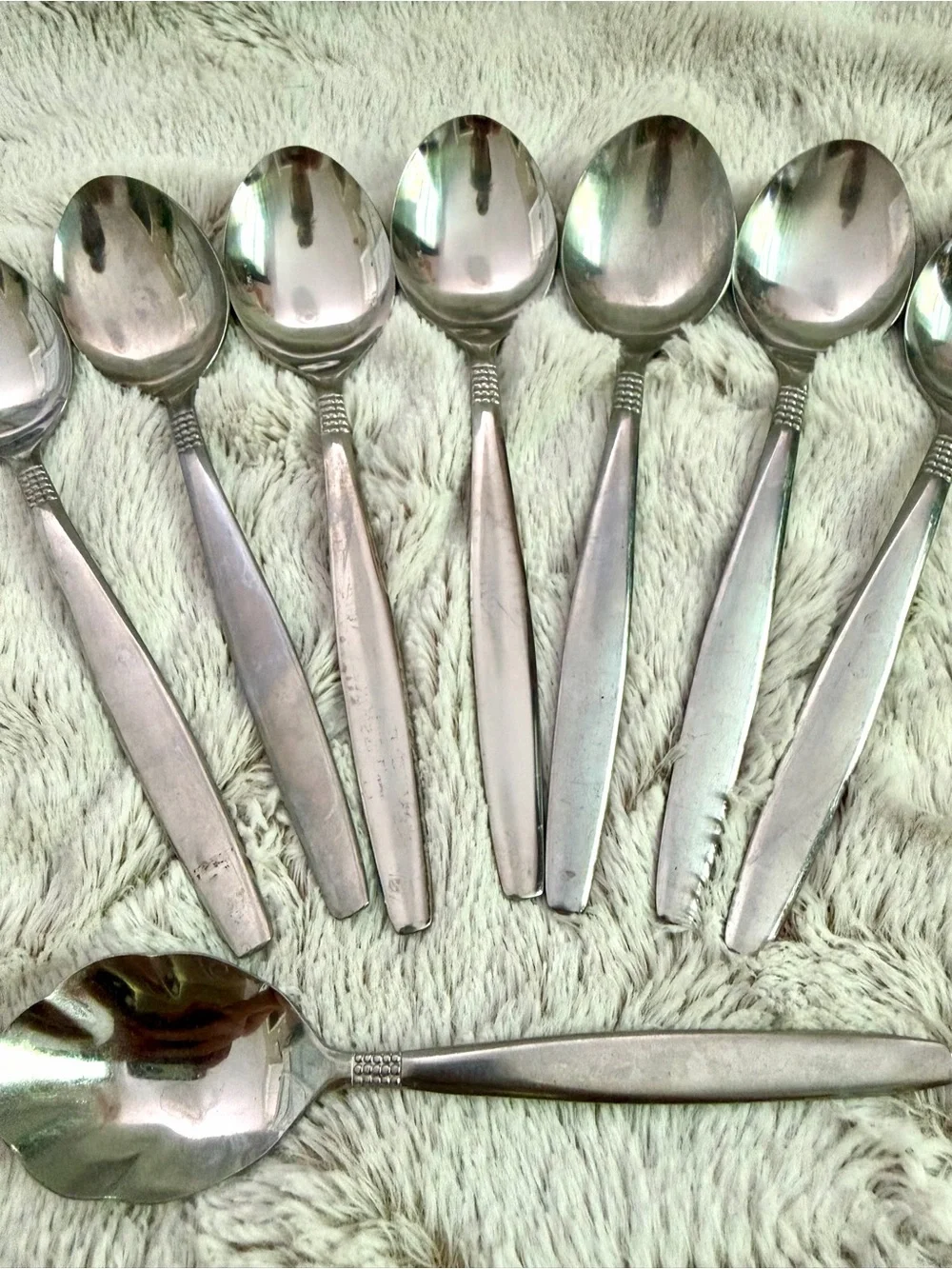 vintage mid-century modern Towle flatware pattern set of 7 with bonus spoon